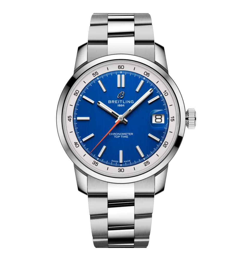 Breitling Top Time B31 38 mm blu bracciale acciaio AB3113A71C1A1