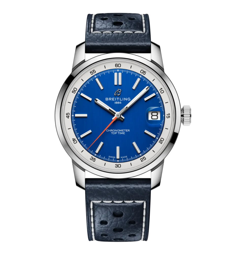 Breitling Top Time B31 38 mm blu cinturino pelle AB3113A71C1X1