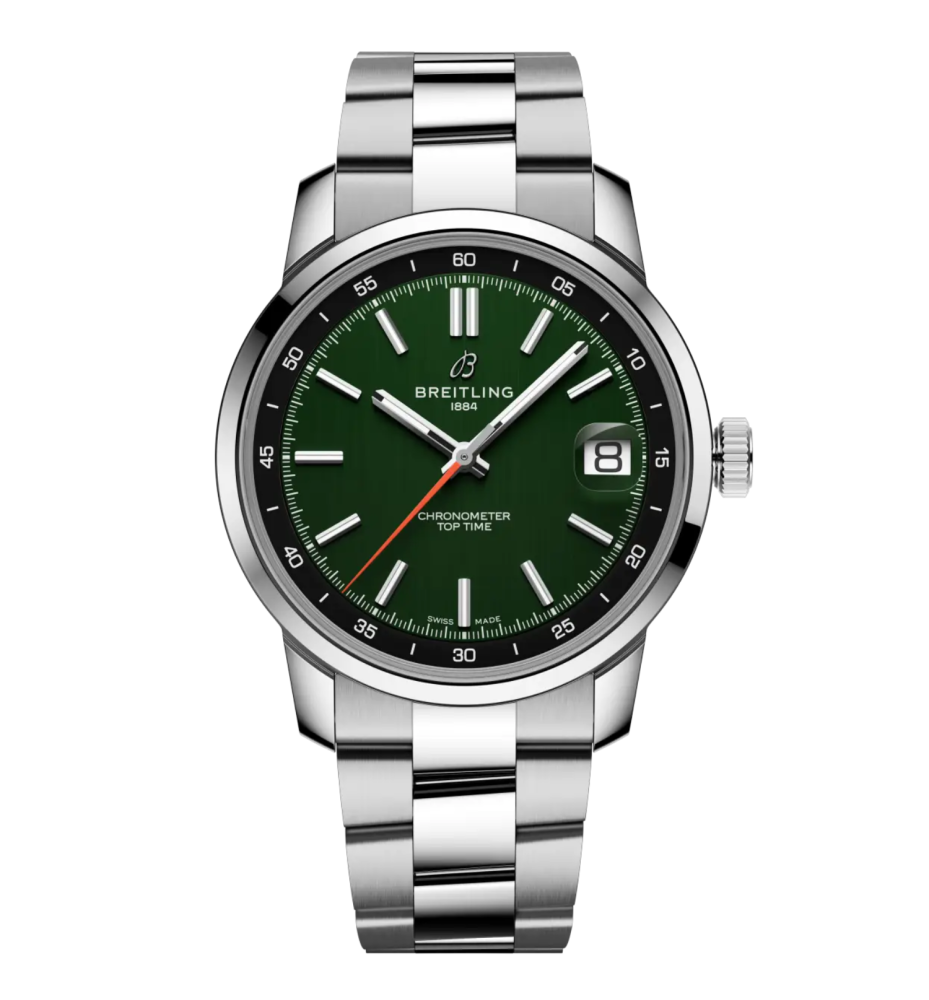 Breitling Top Time B31 38 mm AB3113171L1A1 verde bracciale acciaio