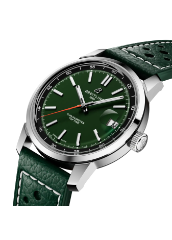 Breitling Top Time B31 38 mm verde cinturino pelle AB3113171L1X1