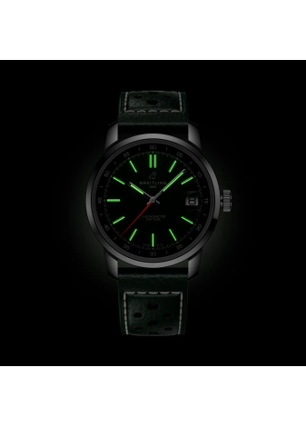 Breitling Top Time B31 38 mm verde cinturino pelle AB3113171L1X1