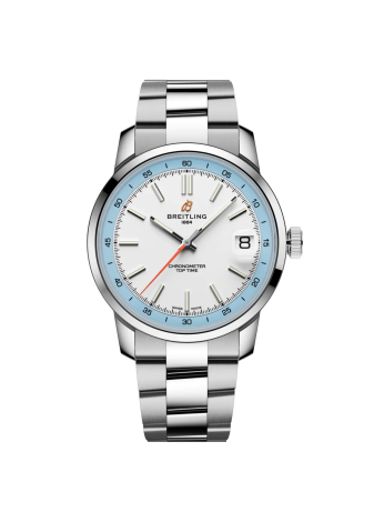 Breitling Top Time B31 38 mm bianco bracciale acciaio AB3113281A1A1