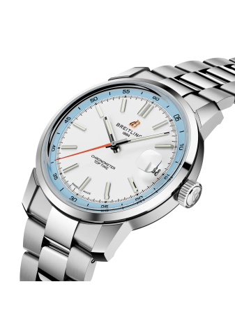 Breitling Top Time B31 38 mm bianco bracciale acciaio AB3113281A1A1