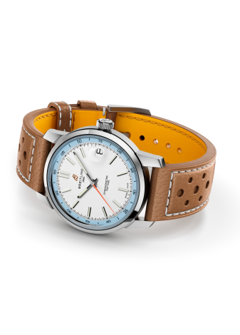 Breitling Top Time B31 38 mm bianco bracciale pelle AB3113281A1X1