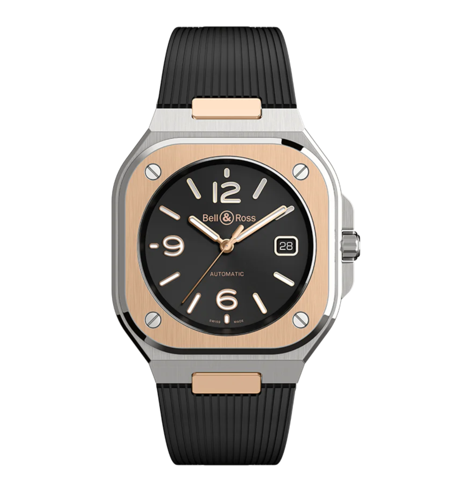 BR-05 Acciaio nero e oro BR05A-BL-STPG/SRB