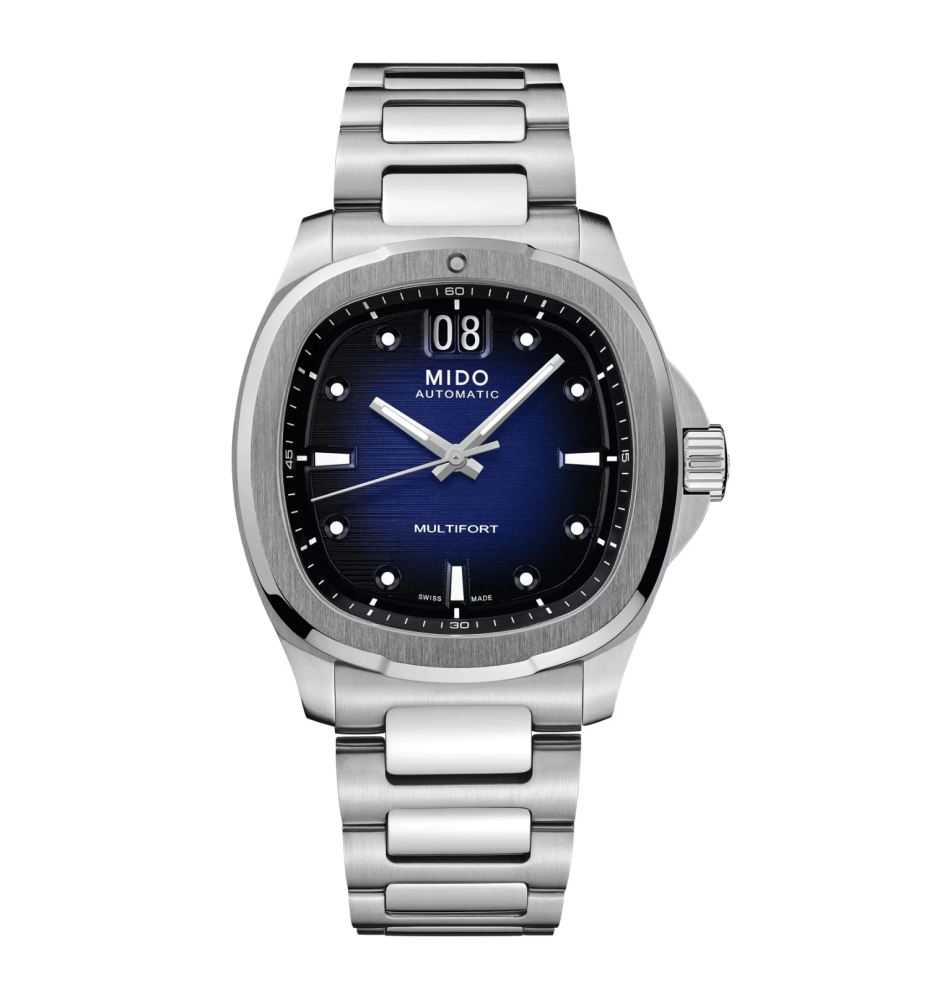 Mido Multifort Tv Big Date quadrante blu M0495261104100