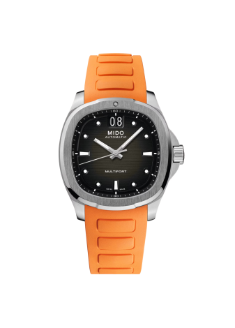 Mido Multifort Tv Big Date cinturino gomma arancione M0495261708100