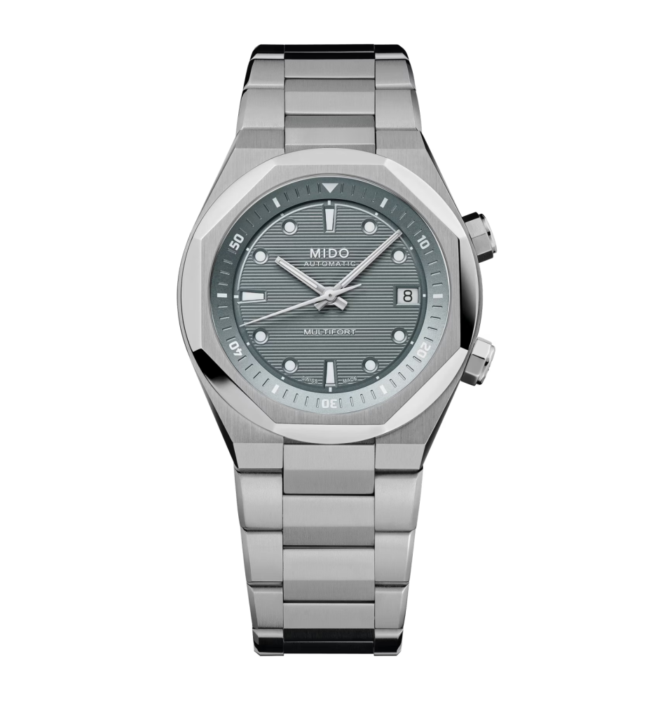 Mido Multifort 8 Two Crwons quadrante grigio M0475071108100