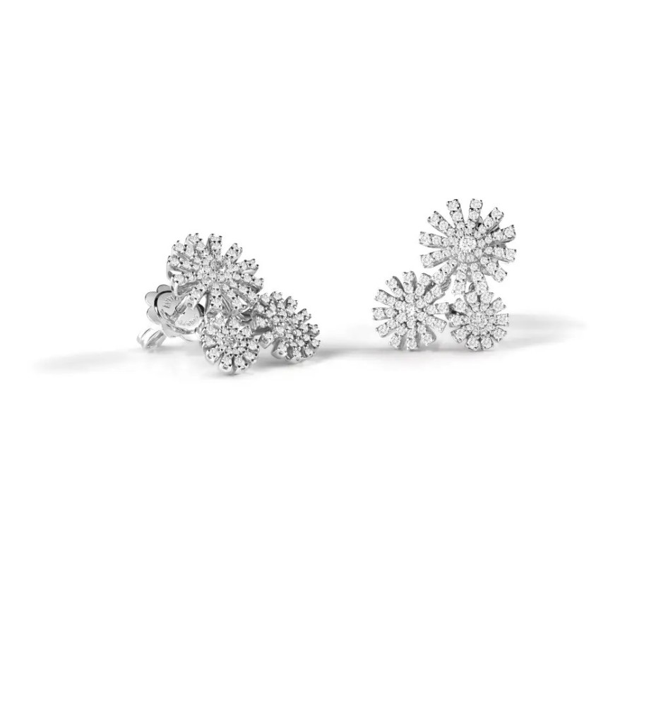 Orecchini Margherita 3 margherite oro bianco e diamanti 20075454
