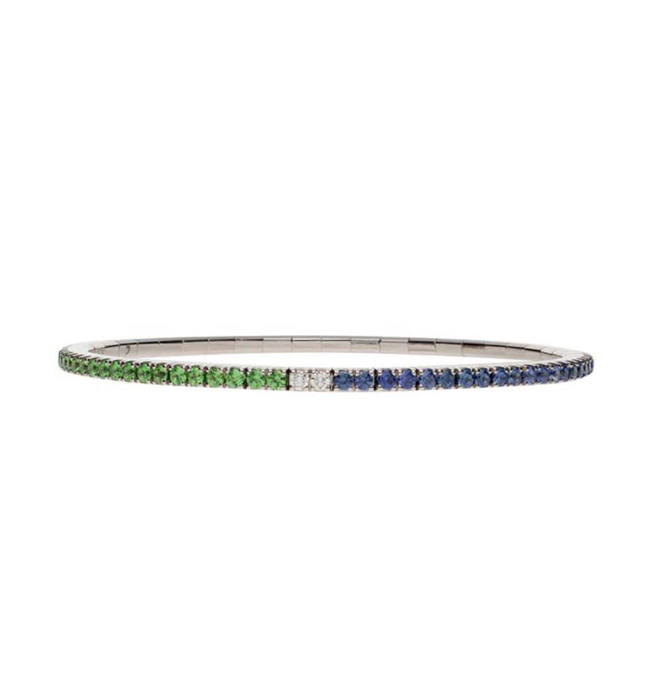 Bracciale Demeglio Extensible Tennis - tsavorite, zaffiri, diamanti bi