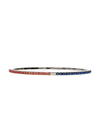 Bracciale Demeglio Extensible Tennis - zaffiri, rubini, diamanti bianc