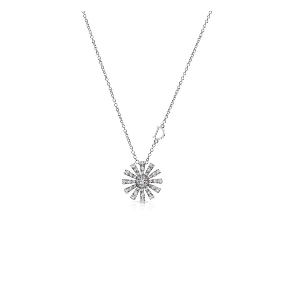 Collana Margherita in oro bianco con diamanti 16 mm 20072760
