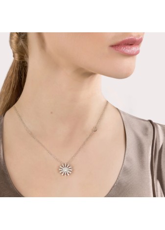 Collana Margherita in oro bianco con diamanti 16 mm 20072760