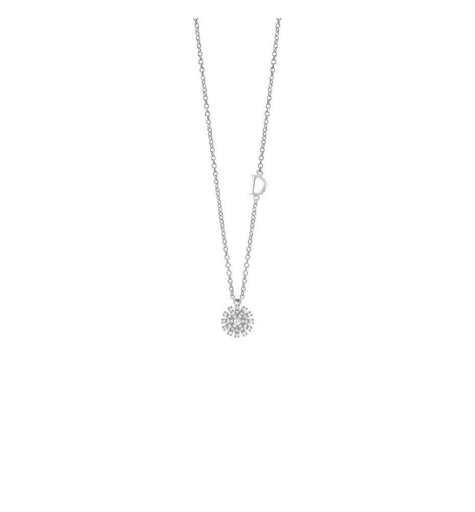 Collana Margherita in oro bianco con diamanti 8 mm 20088140