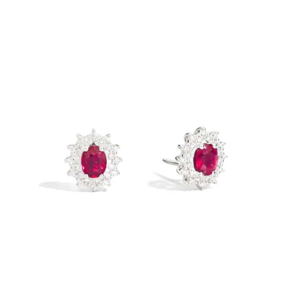 Recarlo Orecchini Rubino e Diamanti ct0.27 E77CC001/RB