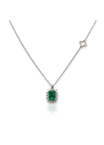 Recarlo Collana Halskette Dame Smeraldo e Diamanti ct0.18 P79CC037/SM