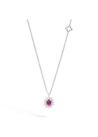 Recarlo Collana Camelia Rubino e Diamanti ct0.14 P77CC01/RB