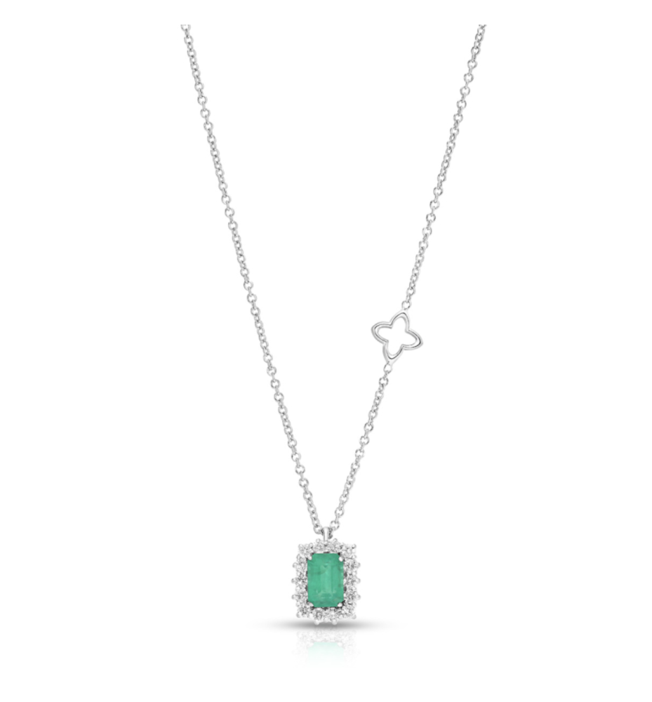 Recarlo Collana Anniversary Smeraldo e Diamanti ct0.23 P79CC008/SM025