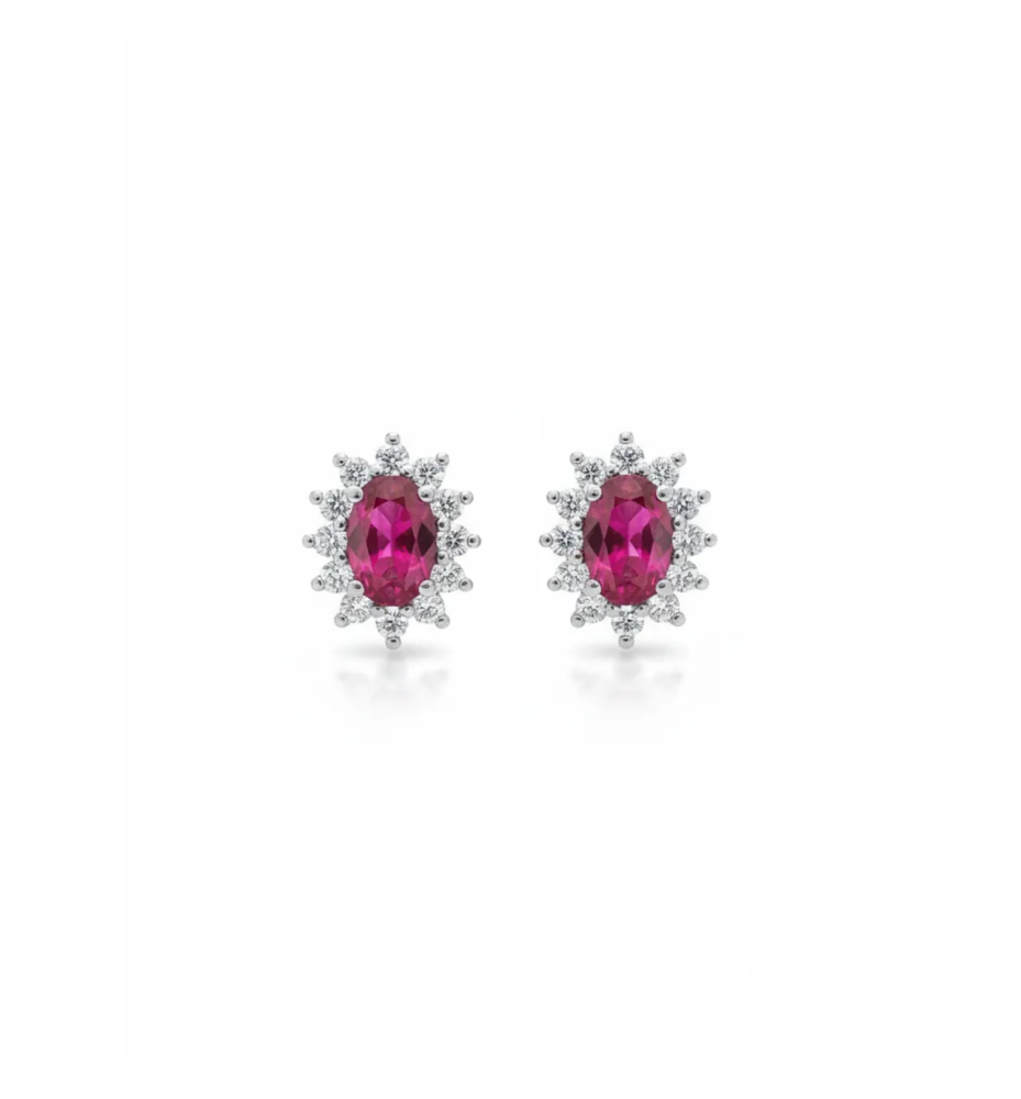 Recarlo Orecchini Rubino e Diamanti ct0.48 E03CC015/RB030