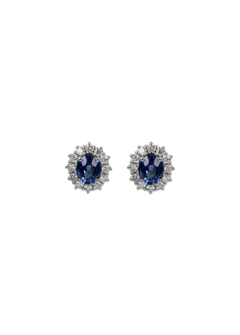 Recarlo Orecchini Camelia Zaffiro e Diamanti ct0.28 E77CC001/ZB