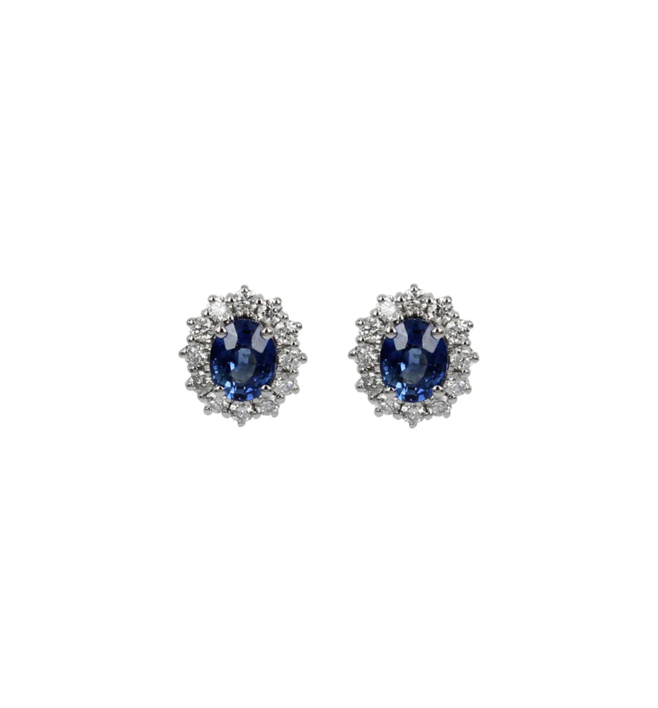 Recarlo Orecchini Camelia Zaffiro e Diamanti ct0.28 E77CC001/ZB