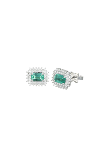 Recarlo Orecchini Smeraldo e Diamanti ct0.34 E77CC002/SM