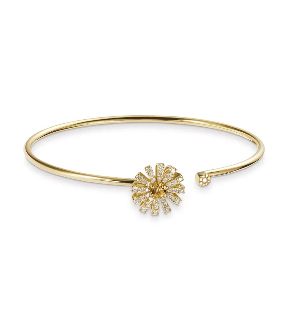 Bracciale Margherita rigido in oro giallo quarzo citrino e diamanti