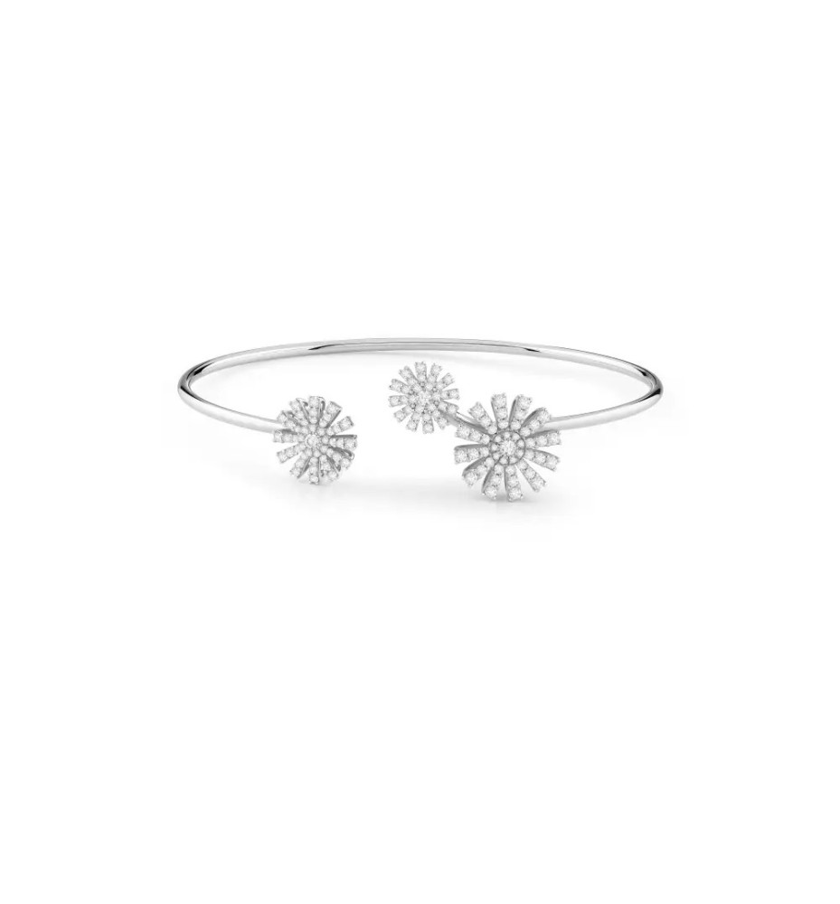Bracciale Margherita rigido in oro bianco e diamanti 20102421