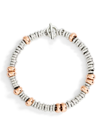 DoDo - Bracciale Rondelle Argento e Argento Dorato