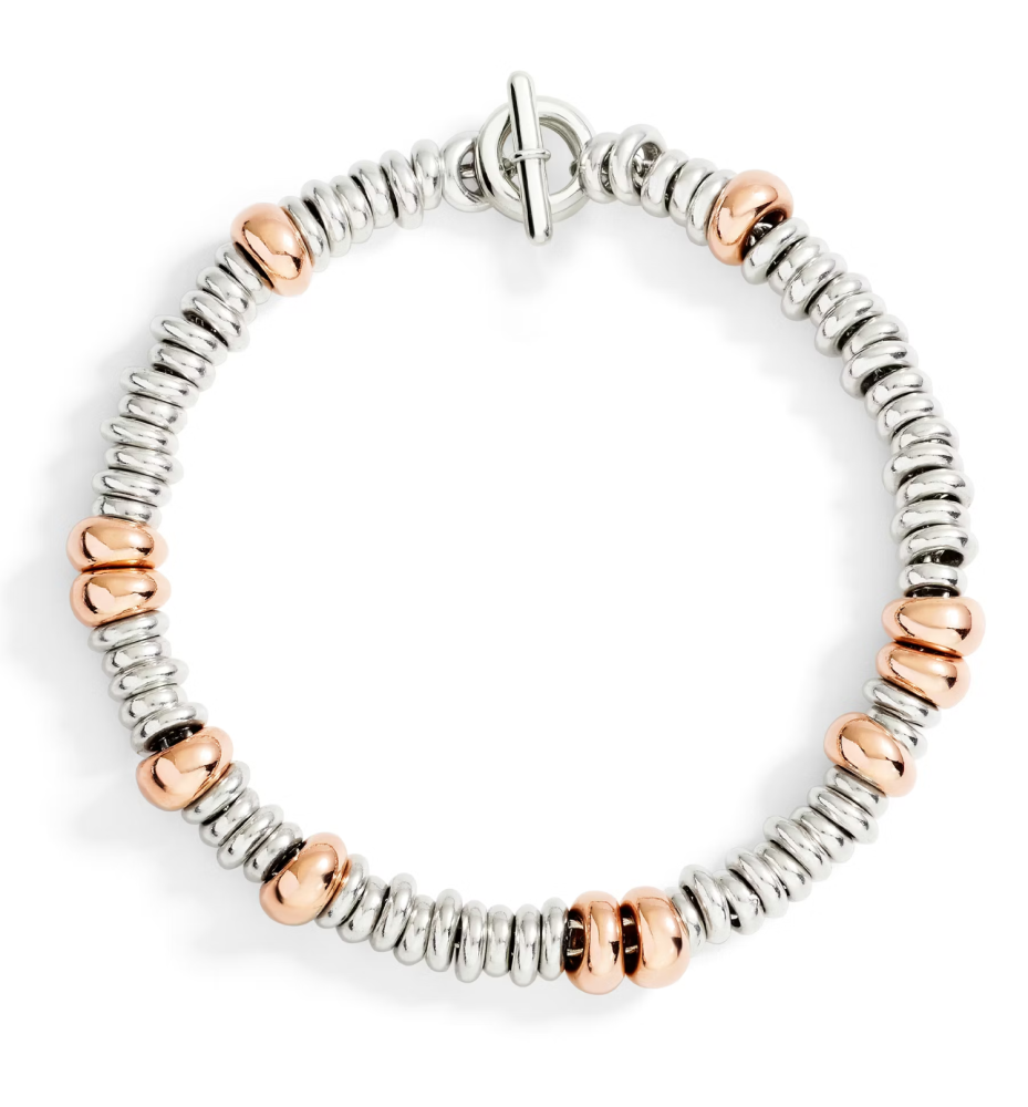 DoDo - Bracciale Rondelle Argento e Argento Dorato