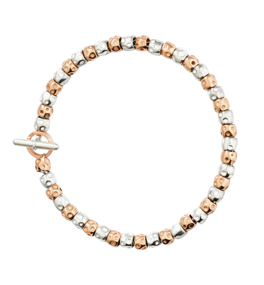 DoDo - Bracciale Granelli Argento e Oro Rosa