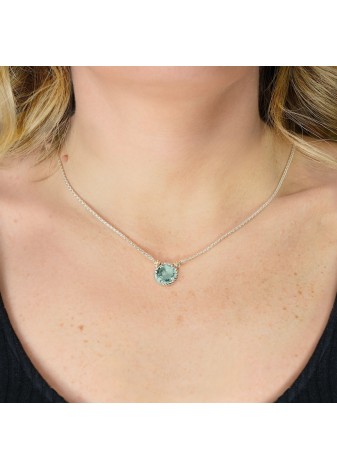 Collana DeNobili Nodi intreccio una pietra verde CO122