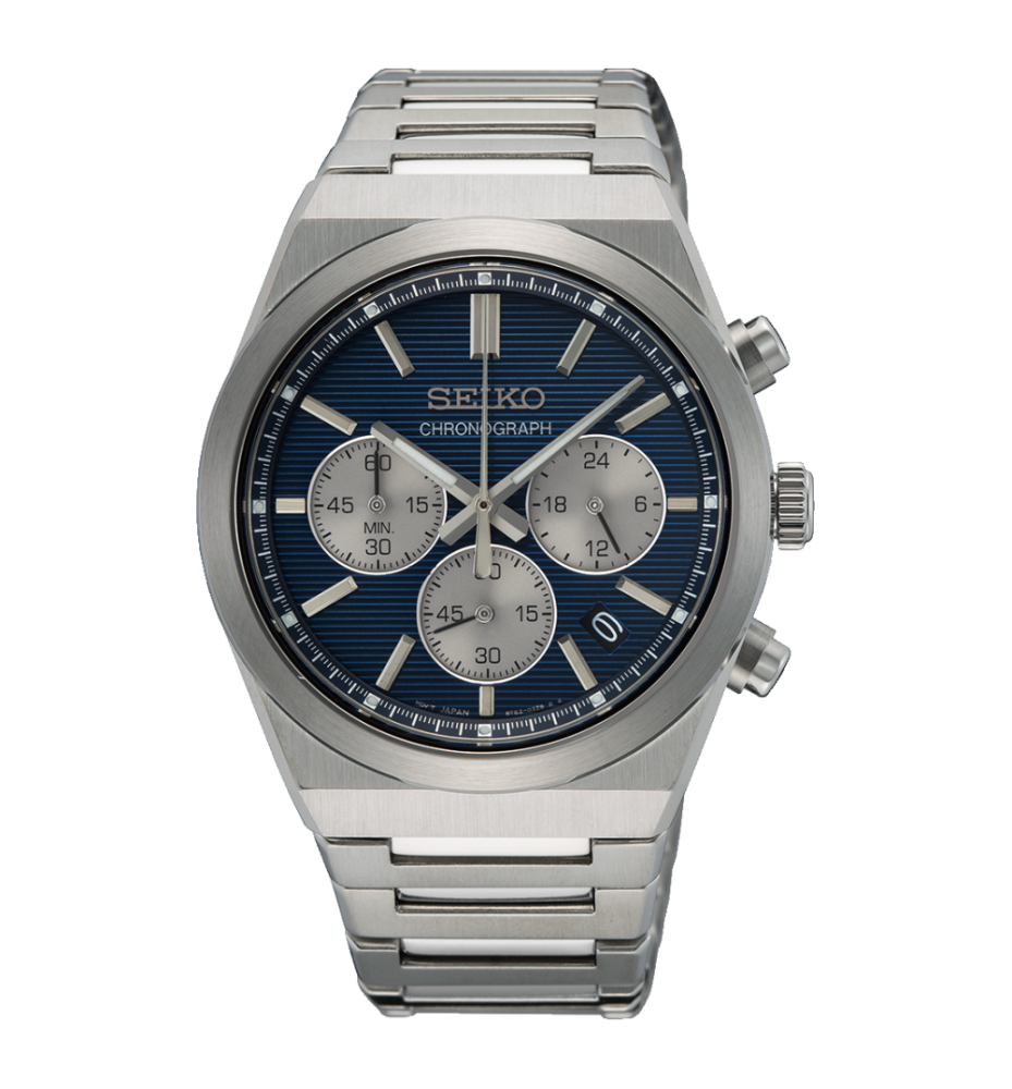 Seiko Sport Quartz Chrono 1970 quadrante blu SSB453P1