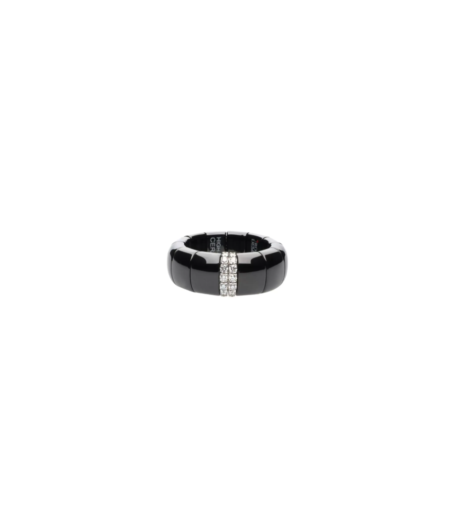 Anello Demeglio Pura Grande Ceramica nera lucida e diamanti GC1GN2DB Anello Demeglio Pura Grande Ceramica nera lucida e diamanti GC1GN2DB
