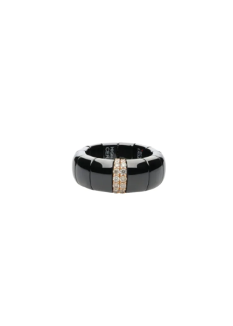 Anello Demeglio Pura Grande Ceramica nera lucida e diamanti GC1GN2DBW