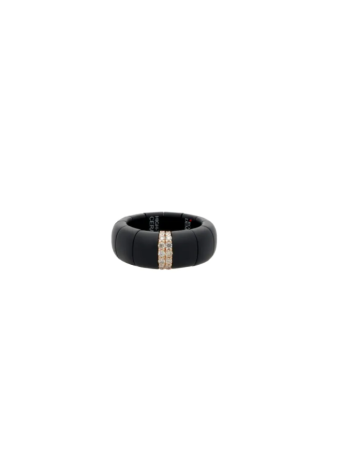 Anello Demeglio Pura Grande Ceramica nera satinata diamanti GC1GN2DBWS