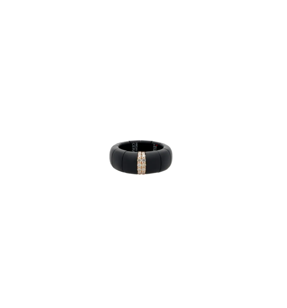 Anello Demeglio Pura Grande Ceramica nera satinata diamanti GC1GN2DBWS Anello Demeglio Pura Grande Ceramica nera satinata diamanti GC1GN2DBWS