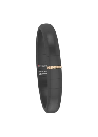 Anello Demeglio Pura Grande Ceramica nera satinata e diamanti