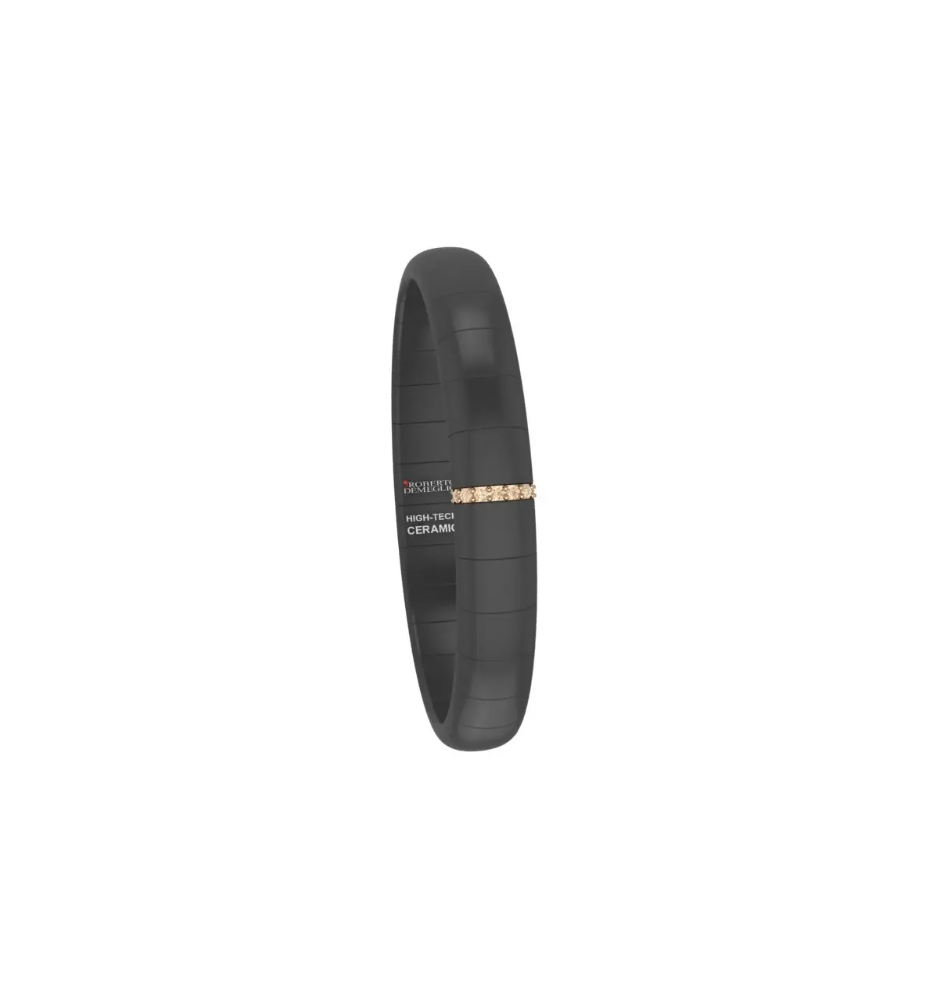 Anello Demeglio Pura Grande Ceramica nera satinata e diamanti