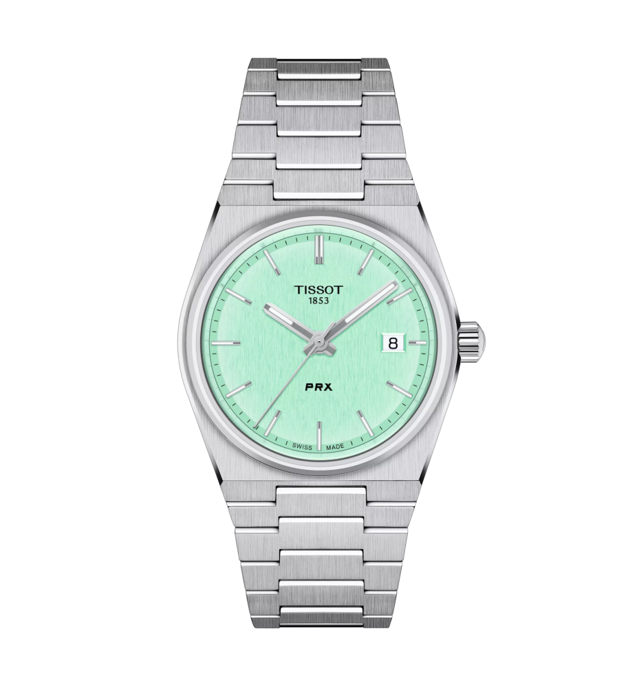 Tissot Prx 35 mm quarzo quadrante verde chiaro T1372101109100