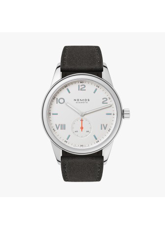 Nomos Club Campus 38 mm quadrante bianco cinturino pelle 737
