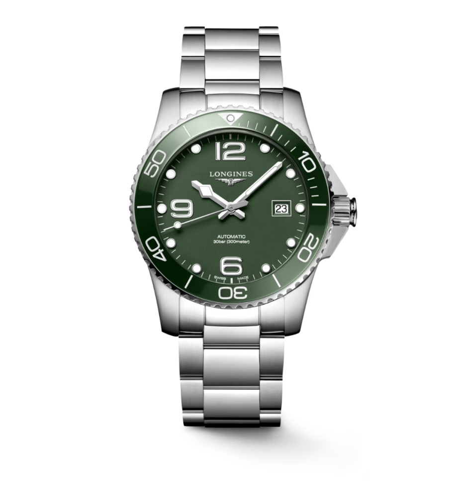 Longines Hydroconquest 41 mm Ceramic quadrante verde L37814066 Longines Hydroconquest 41 mm Ceramic quadrante verde L37814066