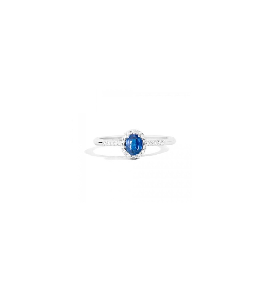 Anello Recarlo Iris | Oro Bianco, Diamanti e Zaffiro – Ferrara
