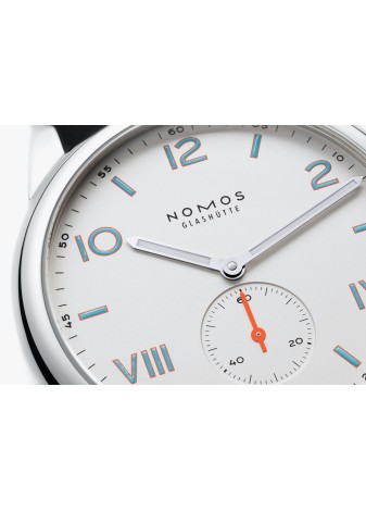 Nomos Club Campus 38 mm quadrante bianco cinturino pelle 737