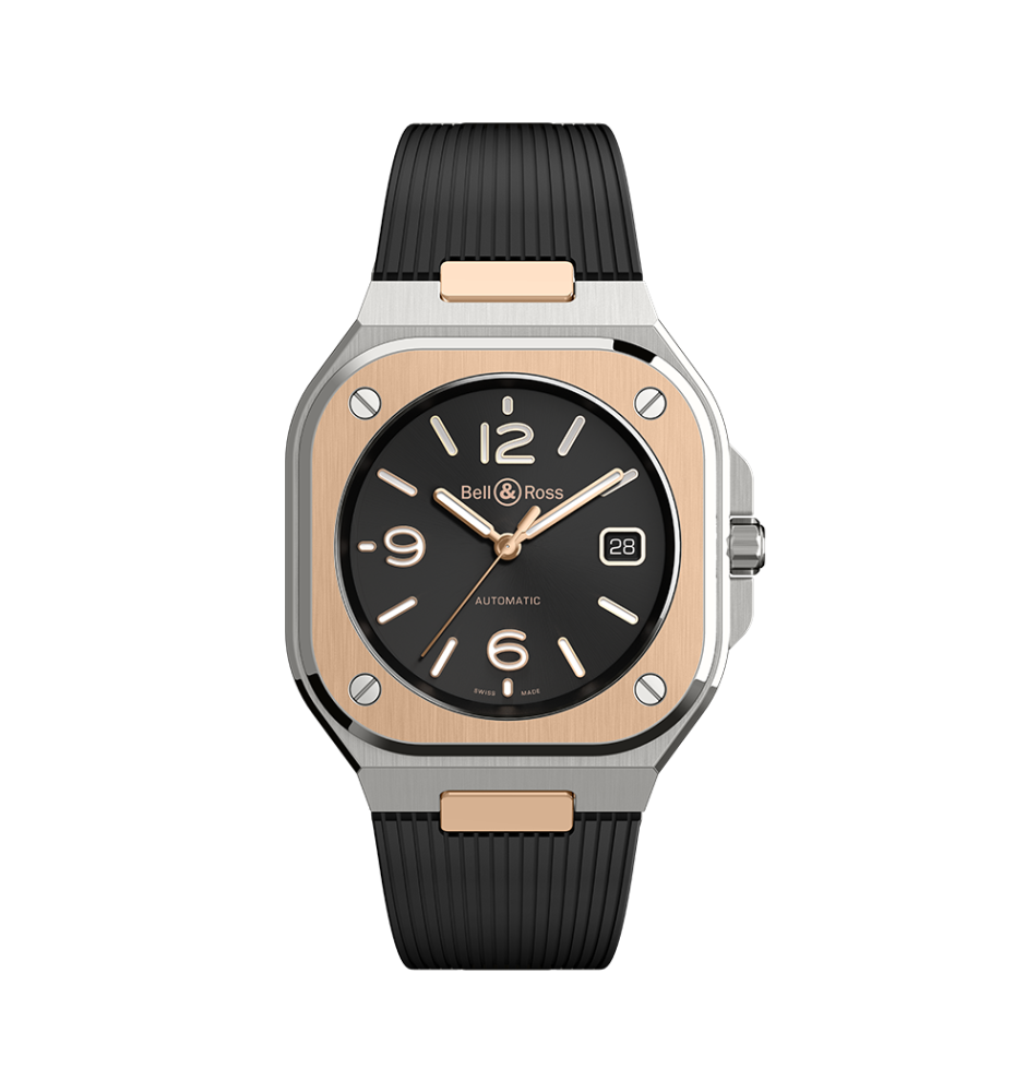 BR-05 Acciaio nero e oro BR05A-BL-STPG/SRB