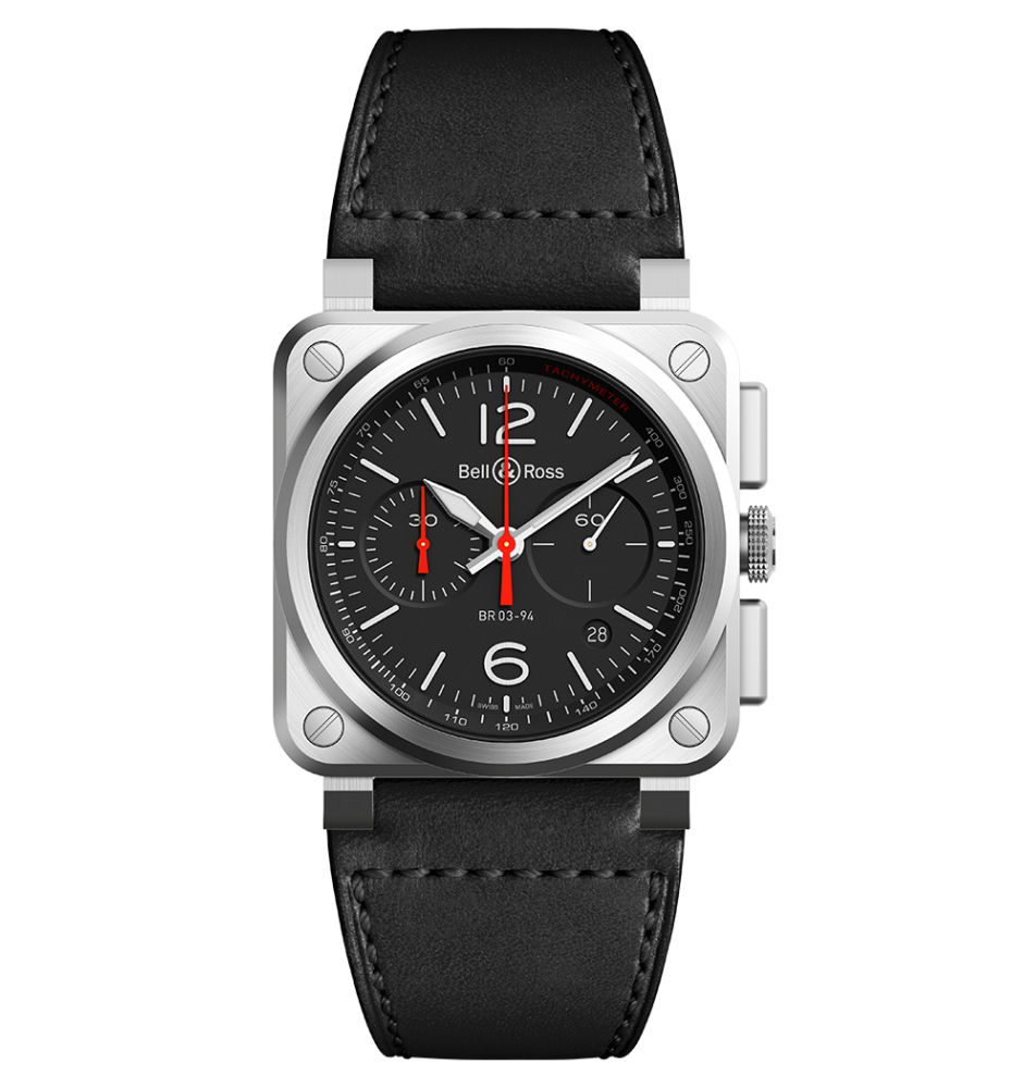 BR-03 Chrono Acciaio Nero BR0394-BLC-ST/SCA