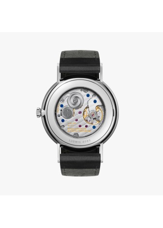 Nomos Ludwig  38 Datario quadrante bianco cinturino pelle 231