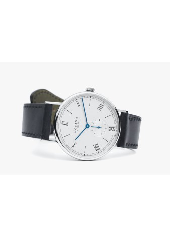Nomos Ludwig  38 Datario quadrante bianco cinturino pelle 231