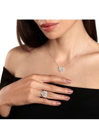 Collana Mimosa in oro bianco con diamanti 20084781