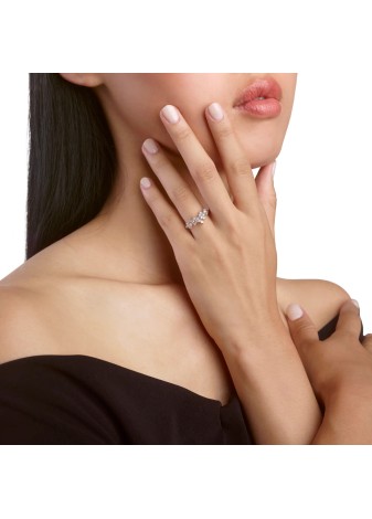 Anello Mimosa in oro bianco e diamanti